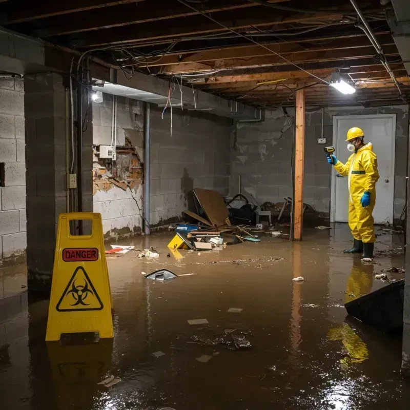 Flooded Basement Electrical Hazard in East Hazel Crest, IL Property