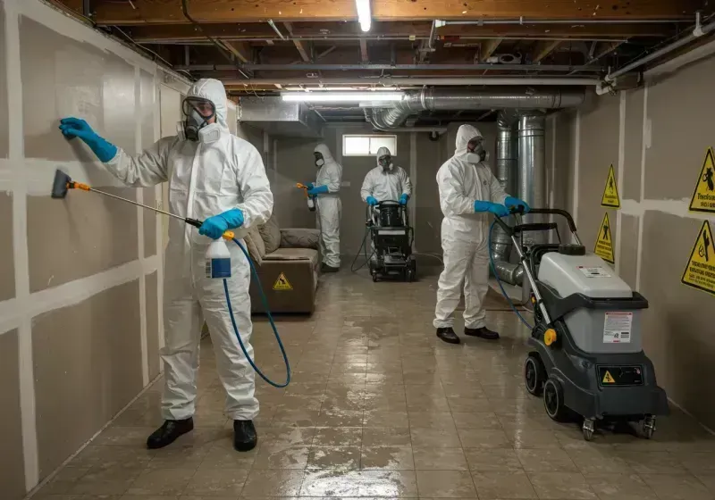 Basement Moisture Removal and Structural Drying process in East Hazel Crest, IL